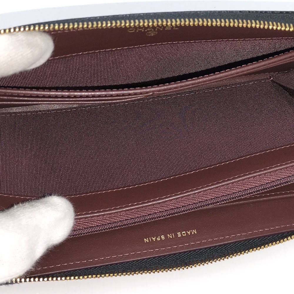 Chanel Zip Around Wallet Caviar Leather Black — view 7