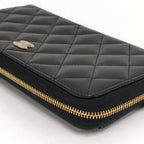 Chanel Zip Around Wallet Caviar Leather Black — view 4