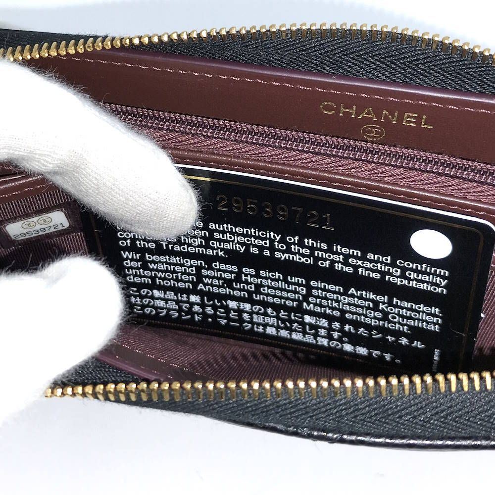 Chanel Zip Around Wallet Caviar Leather Black — view 9