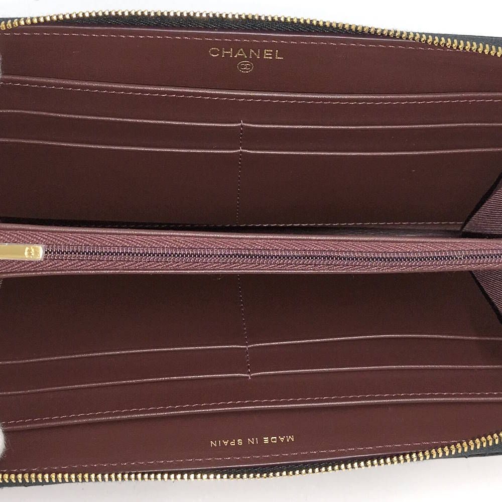 Chanel Zip Around Wallet Caviar Leather Black — view 2