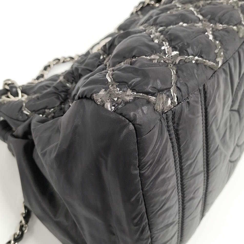 Chanel Chain Shoulder Bag Paris Bizan Quilted Nylon Black — view 3