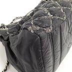 Chanel Chain Shoulder Bag Paris Bizan Quilted Nylon Black — view 3