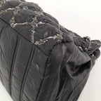 Chanel Chain Shoulder Bag Paris Bizan Quilted Nylon Black — view 4