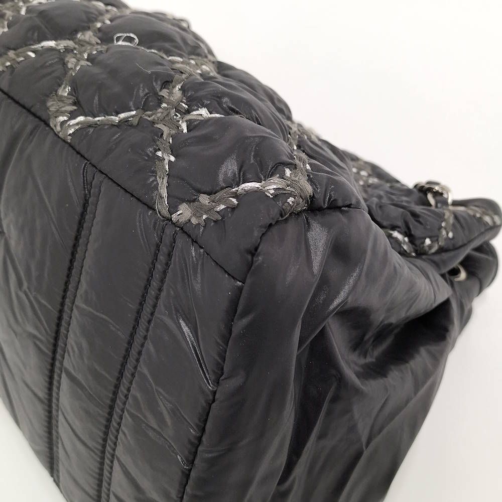 Chanel Chain Shoulder Bag Paris Bizan Quilted Nylon Black — view 4