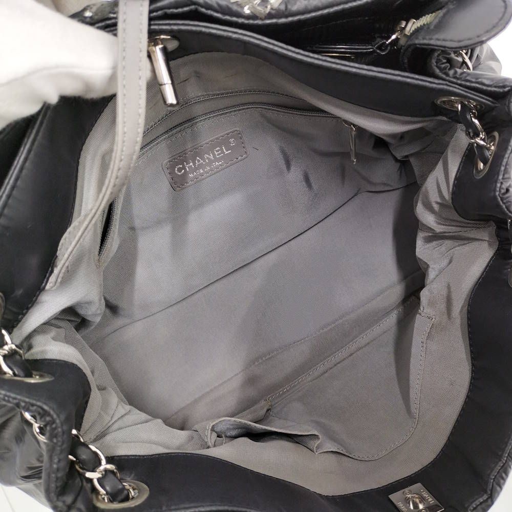Chanel Chain Shoulder Bag Paris Bizan Quilted Nylon Black — view 8