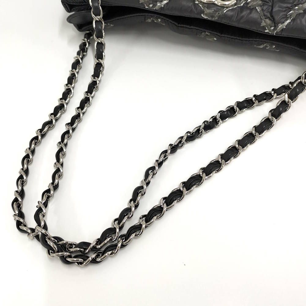 Chanel Chain Shoulder Bag Paris Bizan Quilted Nylon Black — view 5