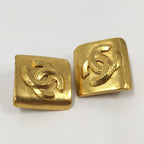 Chanel Earrings CC Logo Square — view 3