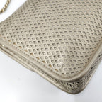 Chanel CC Logo Double Chain Shoulder Bag Leather Mesh Gold — view 5