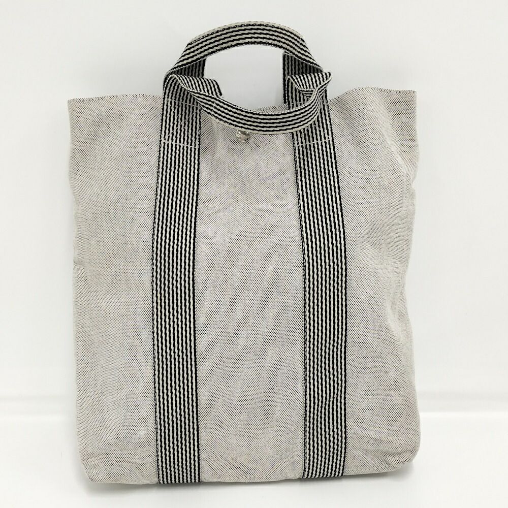 Hermes Tote New Fourre Tout Cabas Canvas Gray — view 2