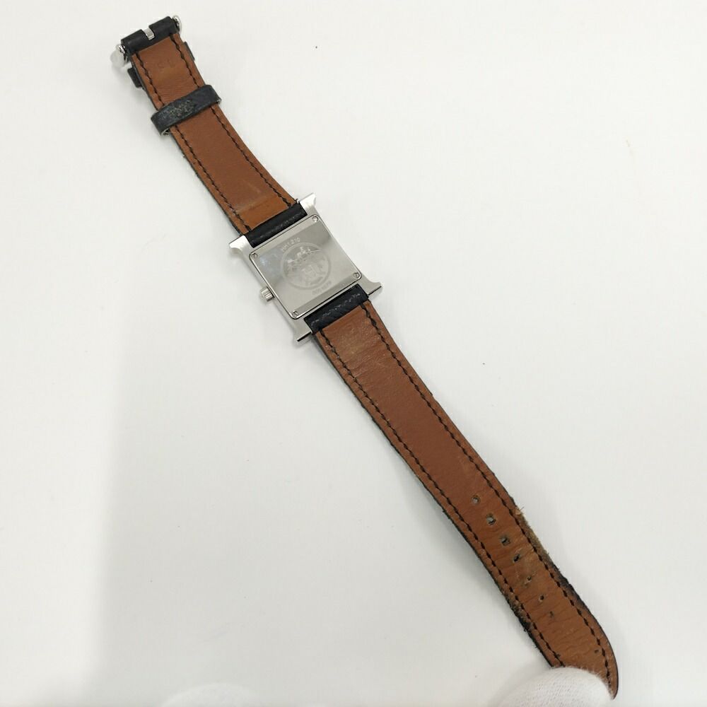 Hermes Watch Quartz SS Leather Silver Black Gray Dial — view 6
