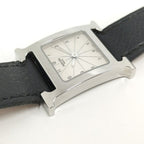 Hermes Watch Quartz SS Leather Silver Black Gray Dial — view 8