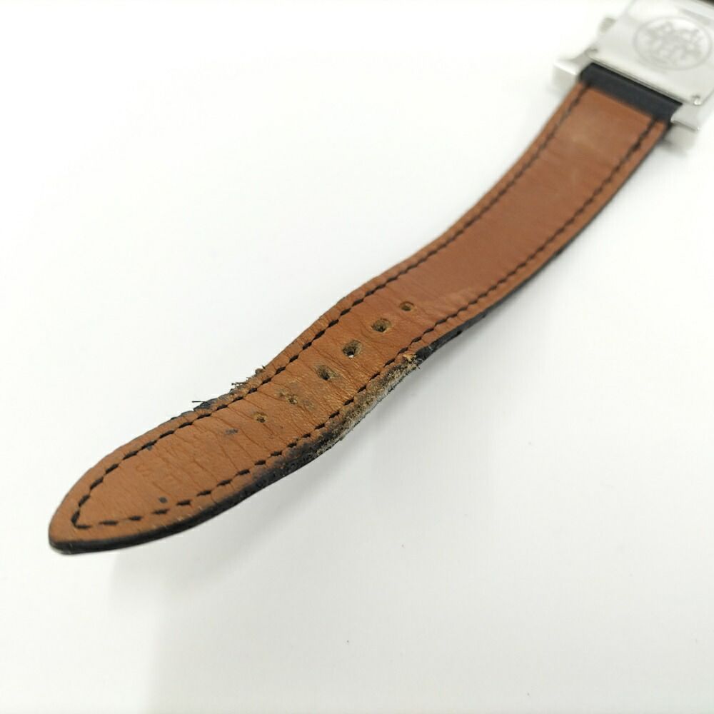 Hermes Watch Quartz SS Leather Silver Black Gray Dial — view 7