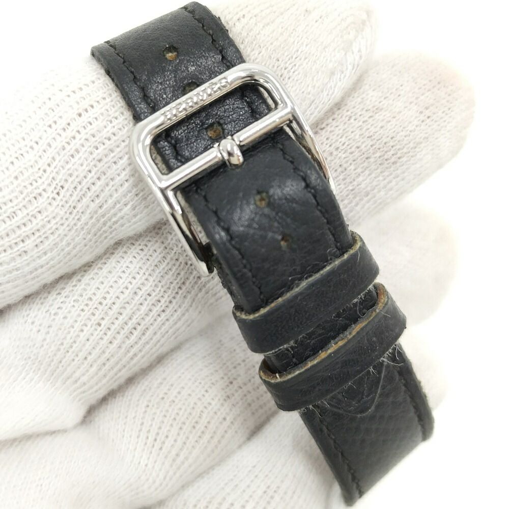 Hermes Watch Quartz SS Leather Silver Black Gray Dial — view 5