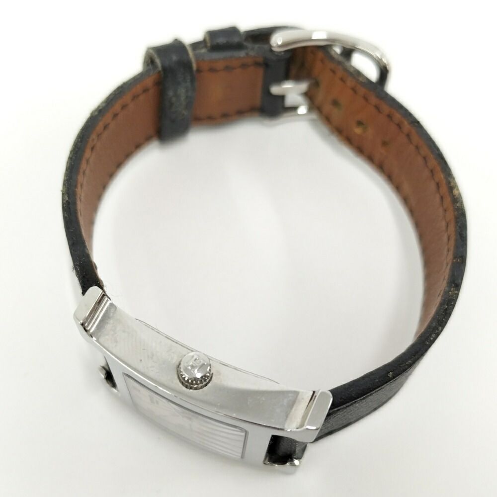 Hermes Watch Quartz SS Leather Silver Black Gray Dial — view 2