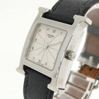 Hermes Watch Quartz SS Leather Silver Black Gray Dial — view 3