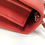 Chanel Chain Shoulder Bag CC Logo Quilted Leather Red — view 6