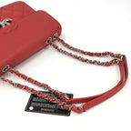 Chanel Chain Shoulder Bag CC Logo Quilted Leather Red — view 4