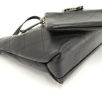 Chanel Chain Shoulder Bag Calf Black — view 3