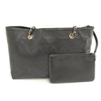 Chanel Chain Shoulder Bag Calf Black — view 2