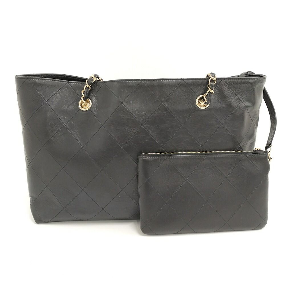 Chanel Chain Shoulder Bag Calf Black — view 2