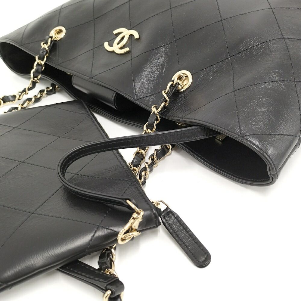 Chanel Chain Shoulder Bag Calf Black — view 5