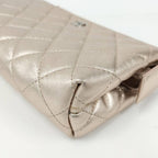 Chanel Quilted Cosmetic Pouch Metallic CC Logo Lambskin Pink — view 3
