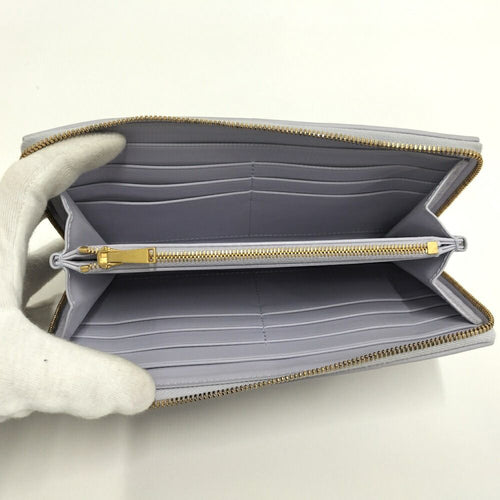 Bottega Veneta Zip Around Wallet Maxi Intrecciato Leather Purple — view 2