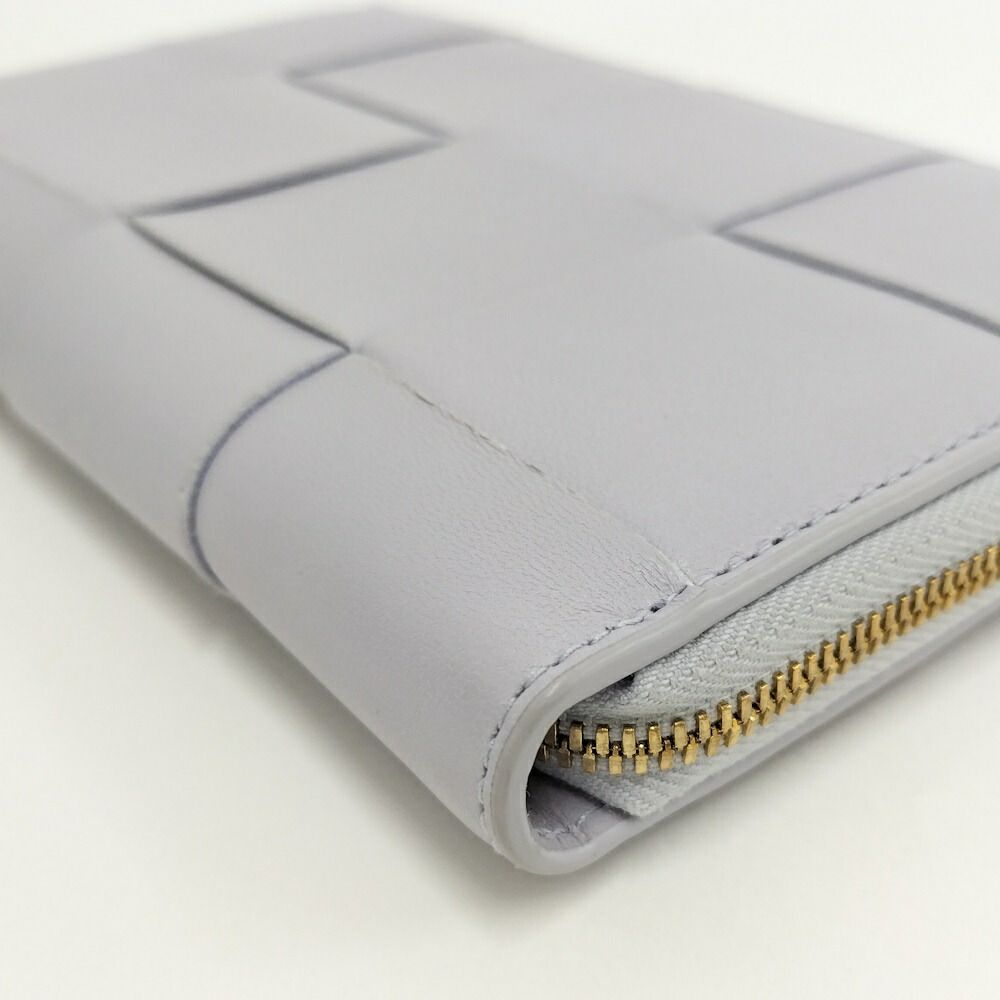 Bottega Veneta Zip Around Wallet Maxi Intrecciato Leather Purple — view 5