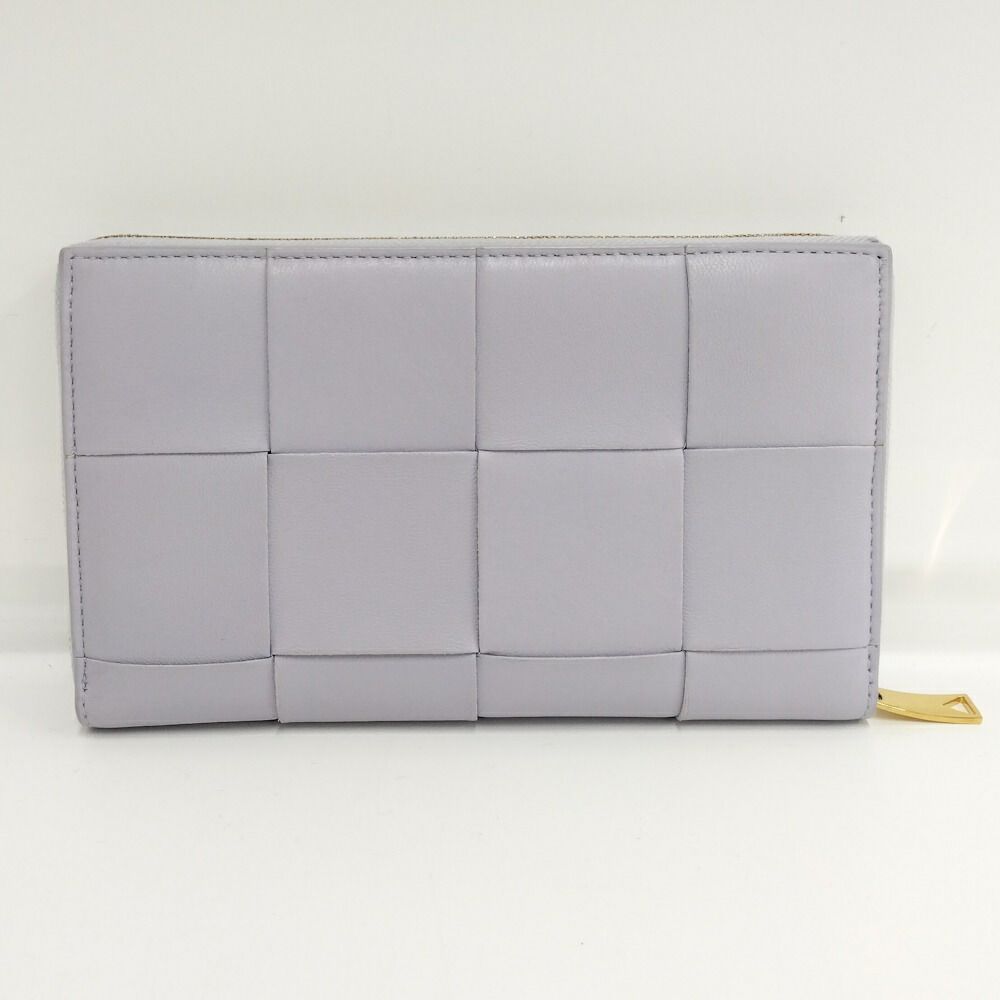 Bottega Veneta Zip Around Wallet Maxi Intrecciato Leather Purple — view 3