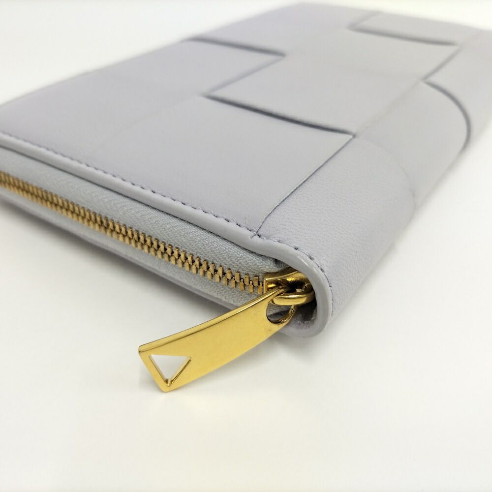 Bottega Veneta Zip Around Wallet Maxi Intrecciato Leather Purple — view 4