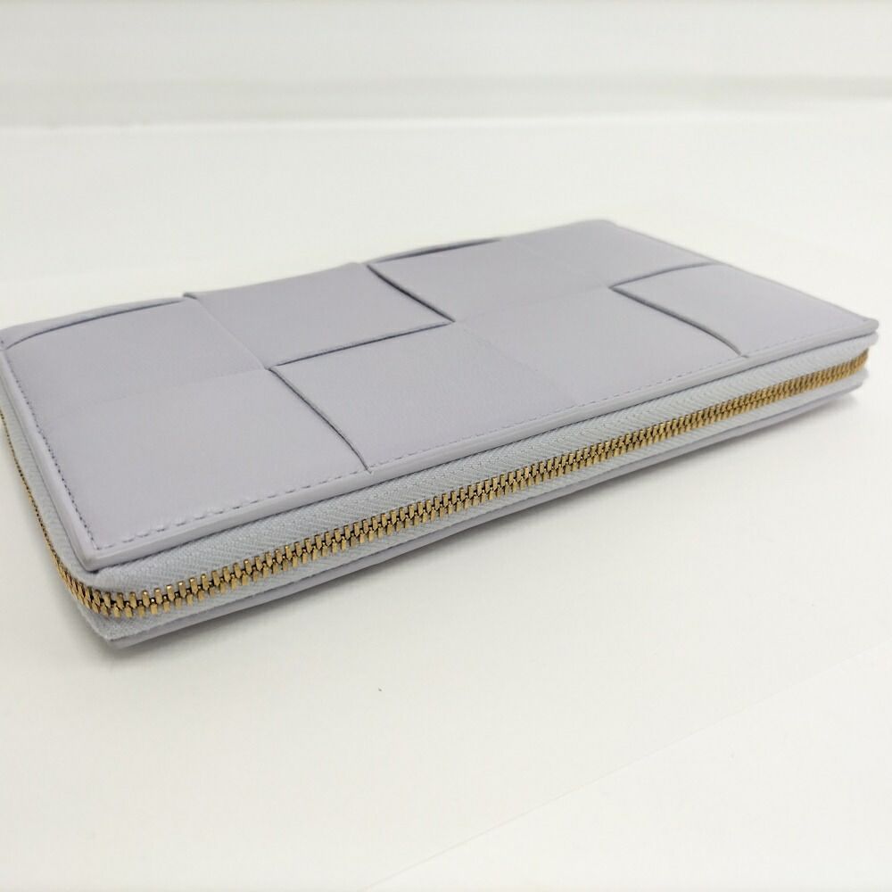 Bottega Veneta Zip Around Wallet Maxi Intrecciato Leather Purple — view 6