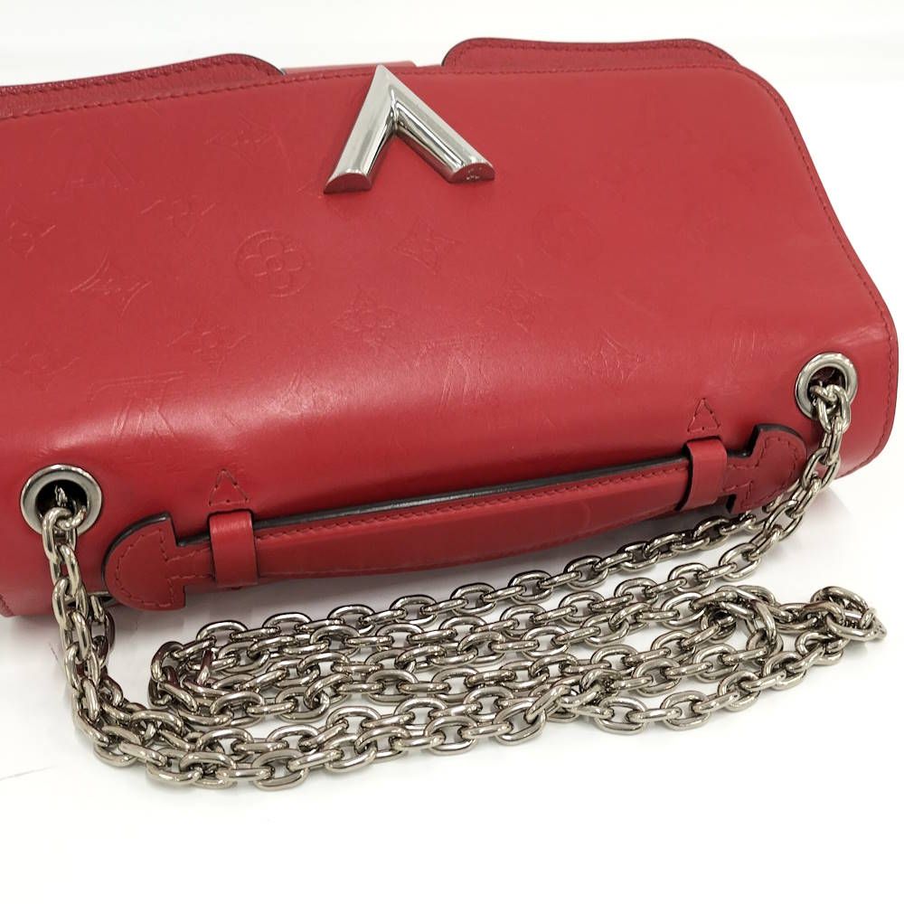 Louis Vuitton Very Chain Shoulder Bag Leather Ruby Red — view 6
