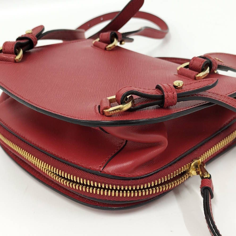 Prada Mini Backpack Handbag Saffiano Red — view 3