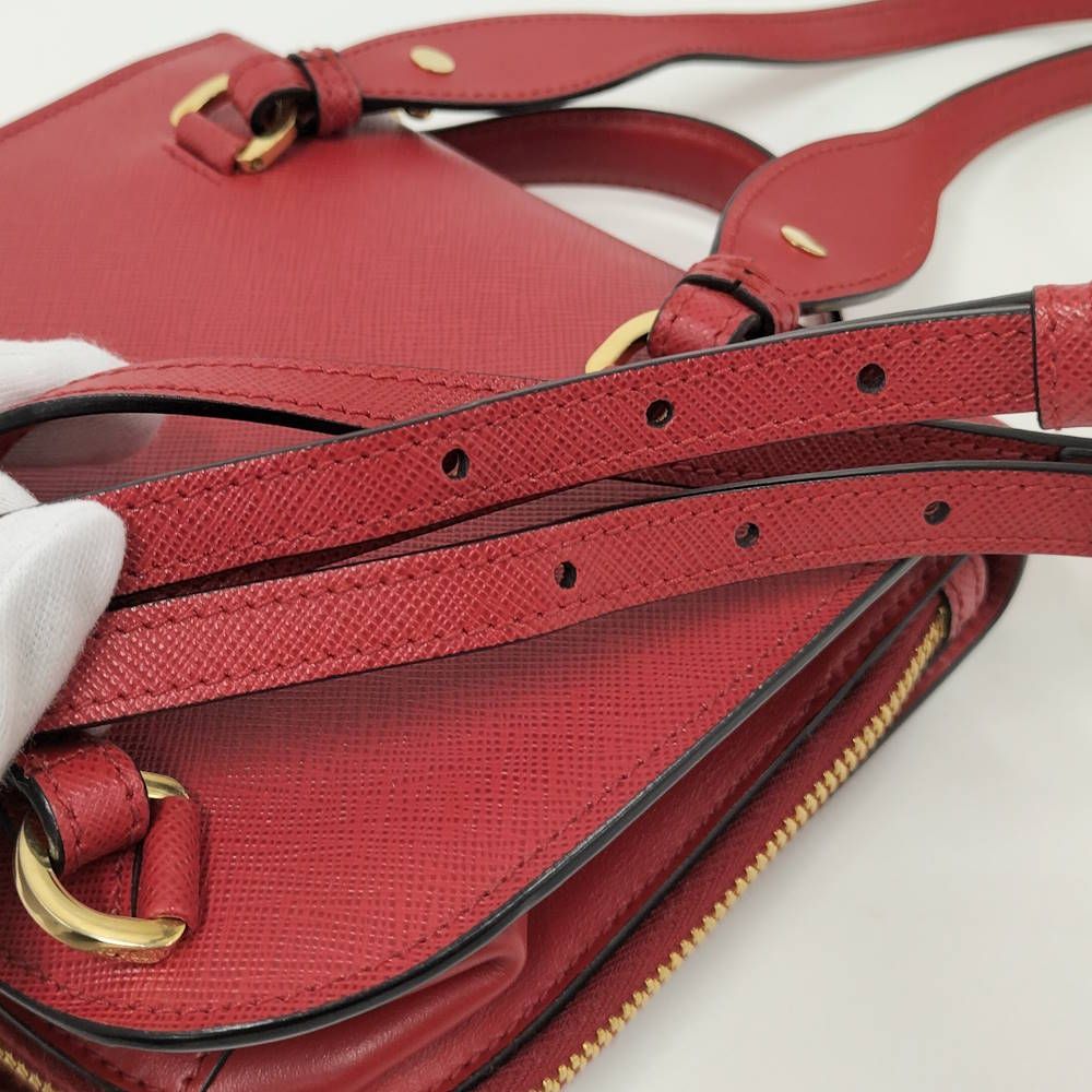 Prada Mini Backpack Handbag Saffiano Red — view 5