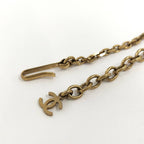 Chanel Necklace Square Plate CC Logo Black Gold Plated — view 6