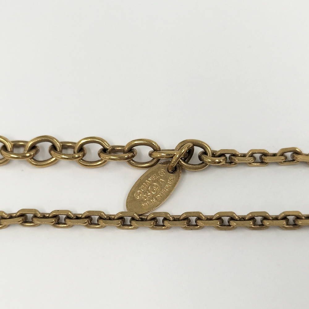 Chanel Necklace Square Plate CC Logo Black Gold Plated — view 7