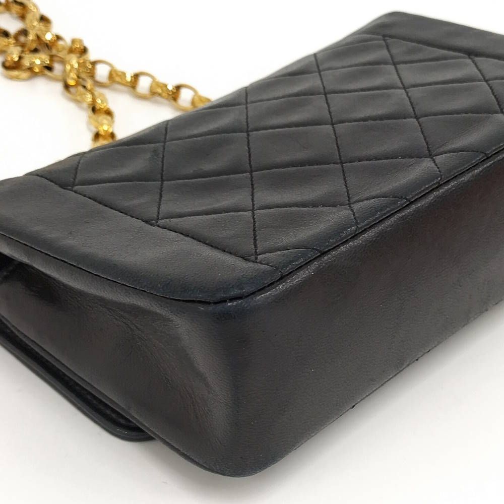 Chanel Diana Chain Shoulder Bag Leather Black — view 4