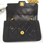 Chanel Diana Chain Shoulder Bag Leather Black — view 6