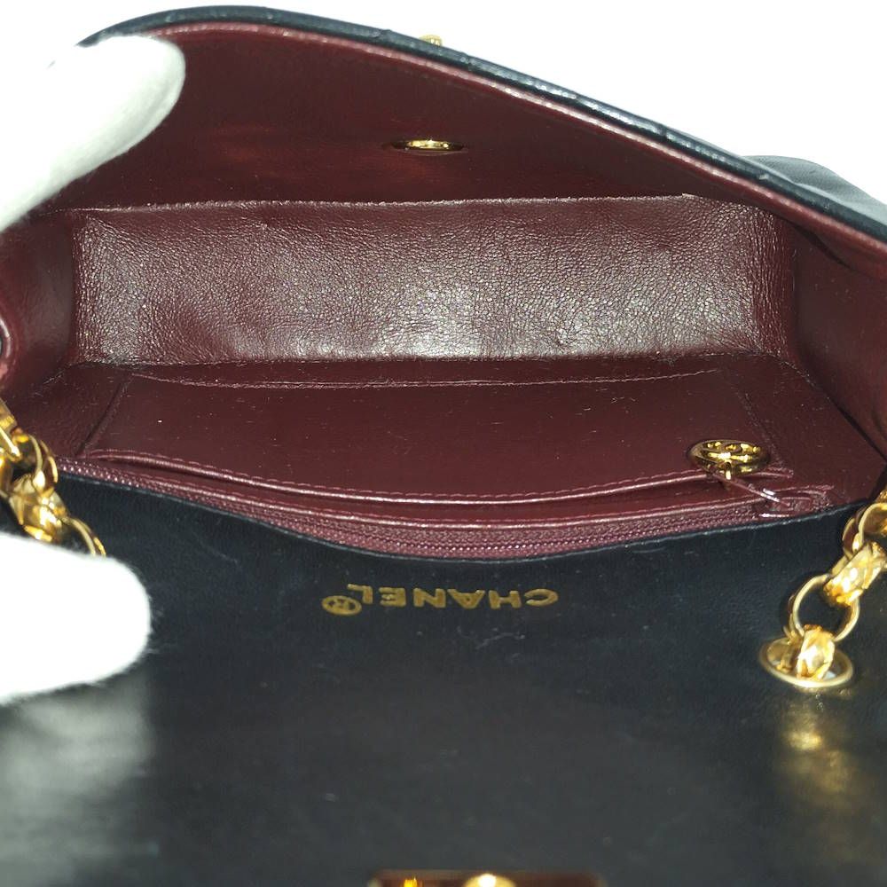 Chanel Diana Chain Shoulder Bag Leather Black — view 7