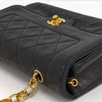 Chanel Diana Chain Shoulder Bag Leather Black — view 3