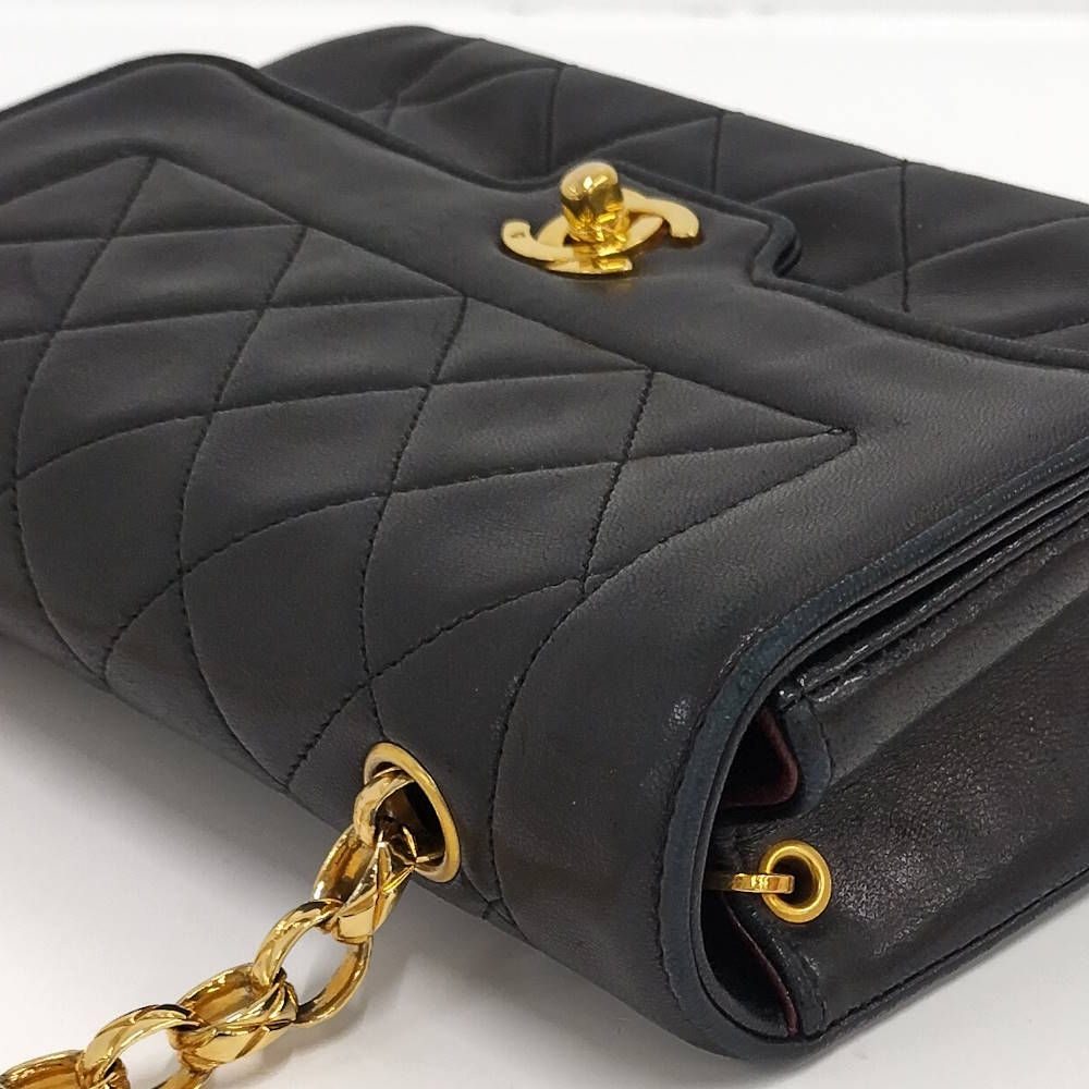 Chanel Diana Chain Shoulder Bag Leather Black — view 3