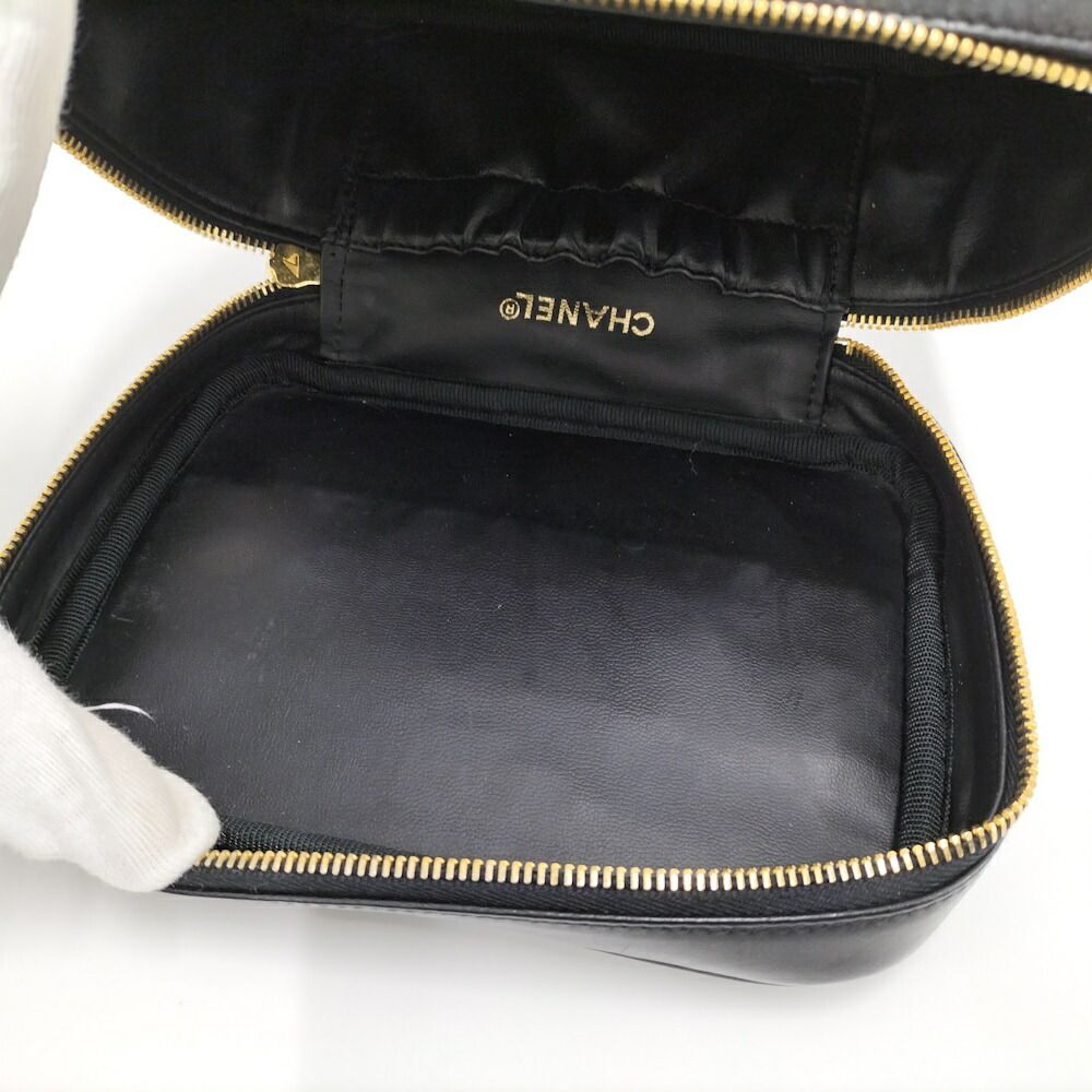 Chanel Vanity Bag Bicolor Leather Black — view 7