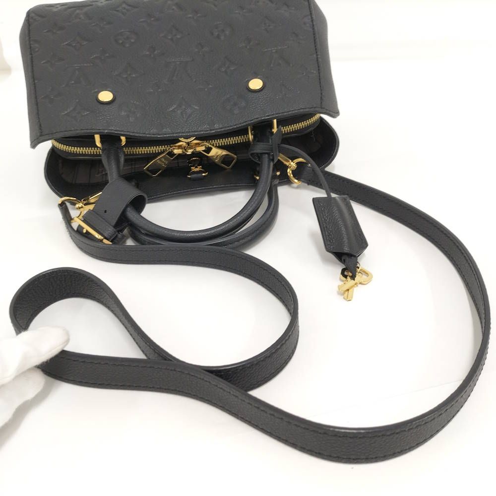 Louis Vuitton Montaigne BB 2-Way Bag Monogram Empreinte Noir Black — view 8