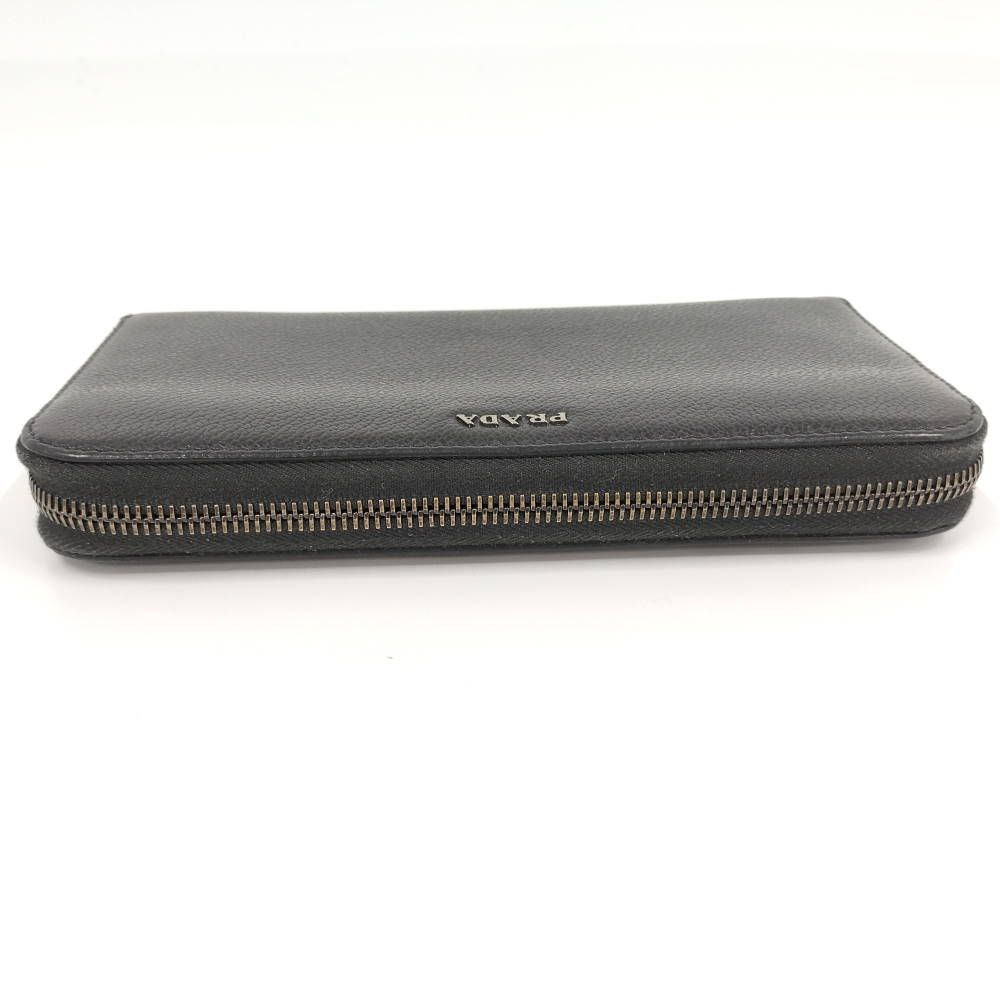 Prada Zip Around Wallet Leather Black — view 6