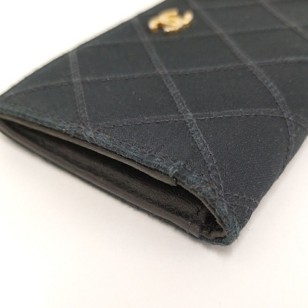 Chanel Coin Case Card Bicolor Satin Leather Black — view 5