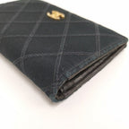 Chanel Coin Case Card Bicolor Satin Leather Black — view 6