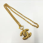 Chanel CC Logo Necklace Plated Gold — view 3
