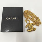 Chanel CC Logo Necklace Plated Gold — view 7