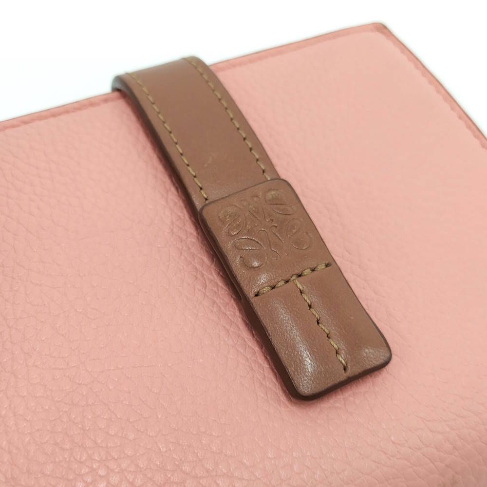Loewe Compact Zip Wallet Anagram Leather Pink Orange — view 7