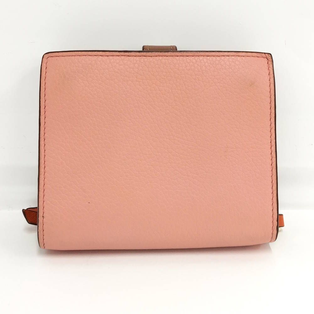 Loewe Compact Zip Wallet Anagram Leather Pink Orange — view 3